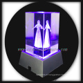 beleza de cristal 3D gravadas a laser com base de led